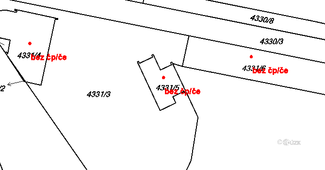  40476685 na parcele st. 4331/5 v KÚ Strašnice, Katastrální mapa