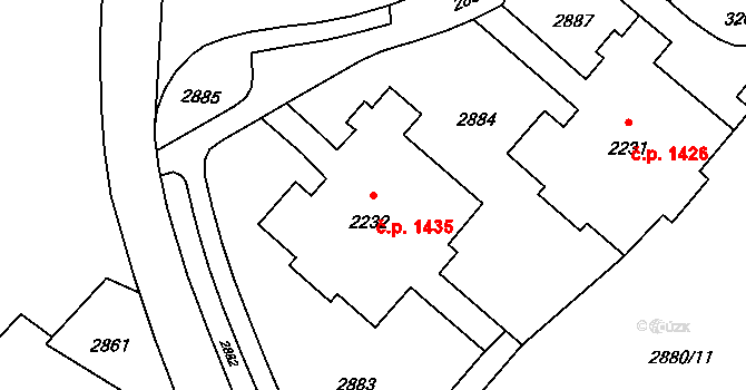 Kateřinky 1435, Opava na parcele st. 2232 v KÚ Kateřinky u Opavy, Katastrální mapa