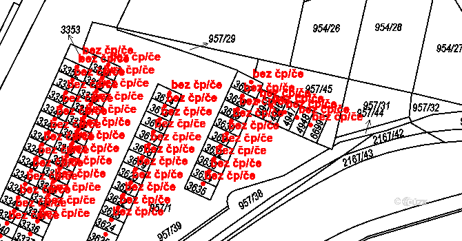 Písek 48693685 na parcele st. 3630 v KÚ Písek, Katastrální mapa