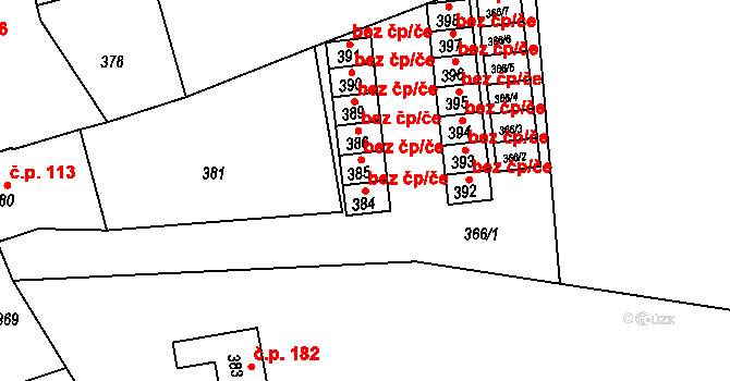 Mořice 50138685 na parcele st. 384 v KÚ Mořice, Katastrální mapa