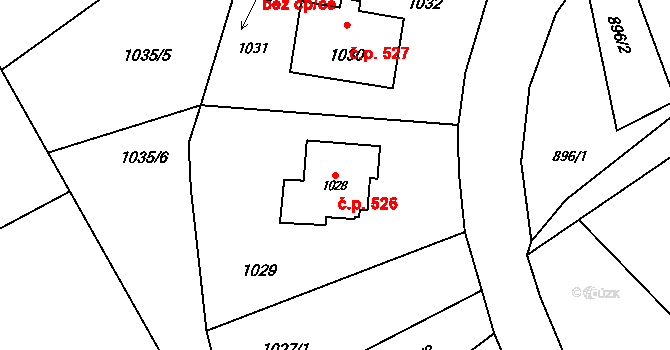 Suchdol nad Odrou 526 na parcele st. 1028 v KÚ Suchdol nad Odrou, Katastrální mapa