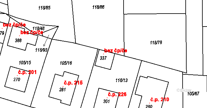 Hrádek 99035685 na parcele st. 337 v KÚ Hrádek u Sušice, Katastrální mapa