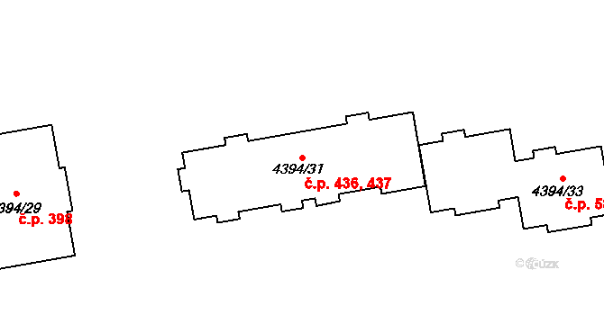 Přerov I-Město 436,437, Přerov na parcele st. 4394/31 v KÚ Přerov, Katastrální mapa