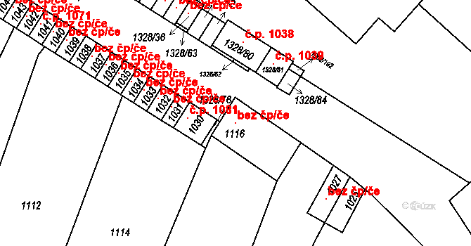 Brodek u Přerova 118882686 na parcele st. 1116 v KÚ Brodek u Přerova, Katastrální mapa