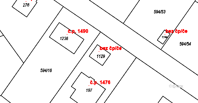 Kamenice 146121686 na parcele st. 1129 v KÚ Ládví, Katastrální mapa