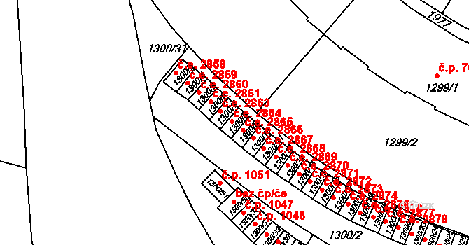 Klíše 2863, Ústí nad Labem na parcele st. 1300/8 v KÚ Klíše, Katastrální mapa