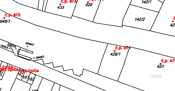 Předměstí 472, Svitavy na parcele st. 2948/1 v KÚ Svitavy-předměstí, Katastrální mapa