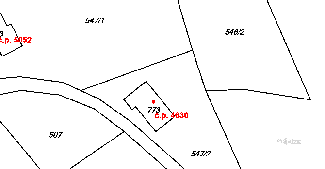 Kokonín 4630, Jablonec nad Nisou na parcele st. 773 v KÚ Kokonín, Katastrální mapa