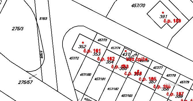 Zeměchy 162, Kralupy nad Vltavou na parcele st. 353 v KÚ Zeměchy u Kralup nad Vltavou, Katastrální mapa
