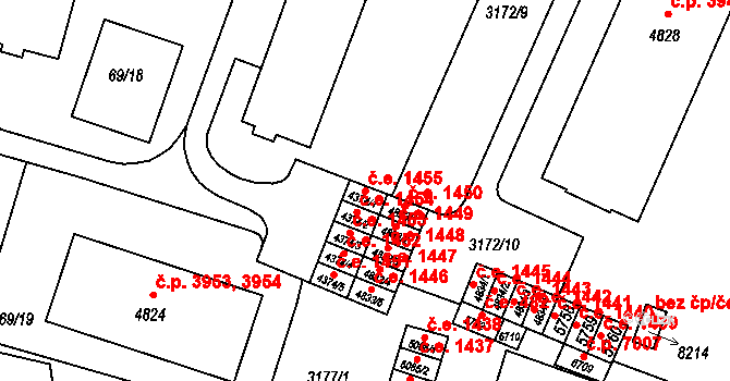 Zlín 1455 na parcele st. 4374/1 v KÚ Zlín, Katastrální mapa