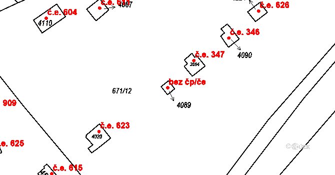 Česká Třebová 39392686 na parcele st. 4089 v KÚ Česká Třebová, Katastrální mapa