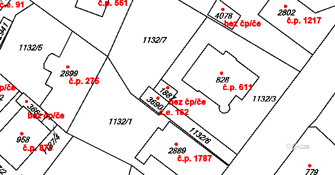 Náchod 40091686 na parcele st. 1887 v KÚ Náchod, Katastrální mapa