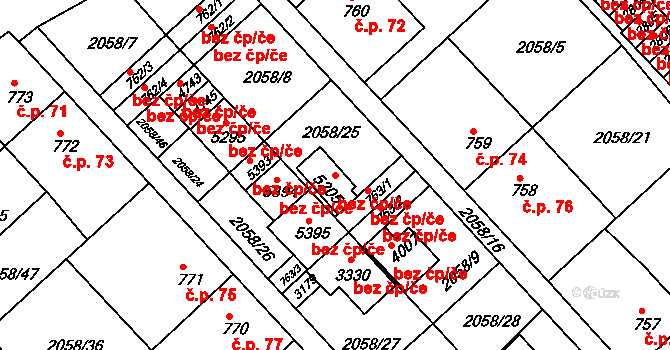 Trutnov 44981686 na parcele st. 5205 v KÚ Trutnov, Katastrální mapa