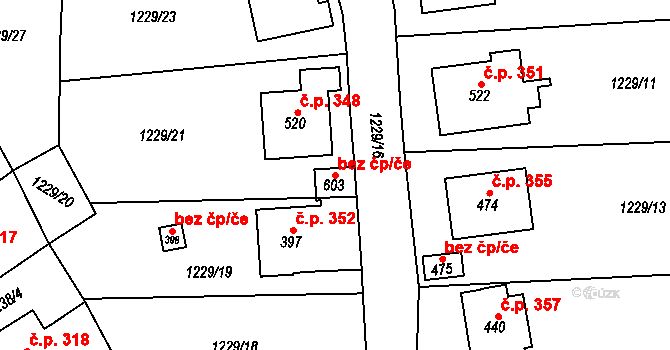 Brandýs nad Orlicí 45455686 na parcele st. 603 v KÚ Brandýs nad Orlicí, Katastrální mapa