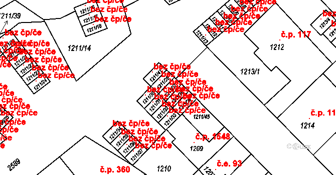 Plzeň 46514686 na parcele st. 1211/27 v KÚ Doubravka, Katastrální mapa