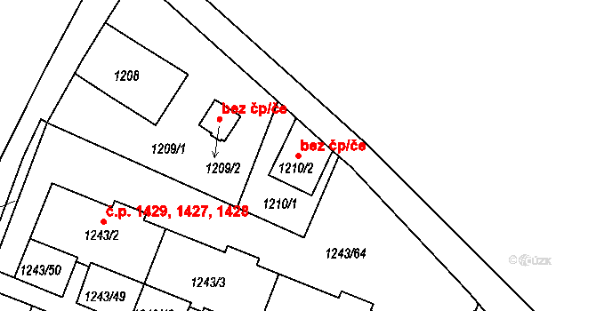 Liberec 47289686 na parcele st. 1210/2 v KÚ Vratislavice nad Nisou, Katastrální mapa