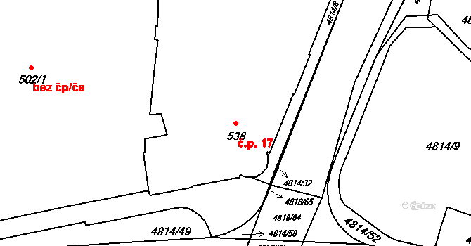 Týnské Předměstí 17, Domažlice na parcele st. 538 v KÚ Domažlice, Katastrální mapa
