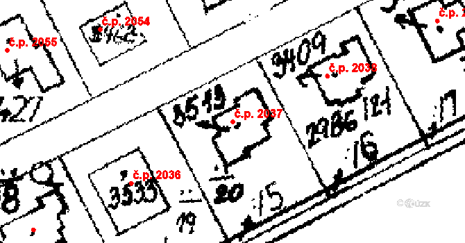 Lysá nad Labem 2037 na parcele st. 3513 v KÚ Lysá nad Labem, Katastrální mapa