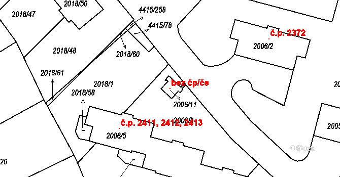 Boskovice 101167687 na parcele st. 2006/11 v KÚ Boskovice, Katastrální mapa