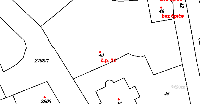 Pod Bezručovým vrchem 21, Krnov na parcele st. 46 v KÚ Krnov-Horní Předměstí, Katastrální mapa