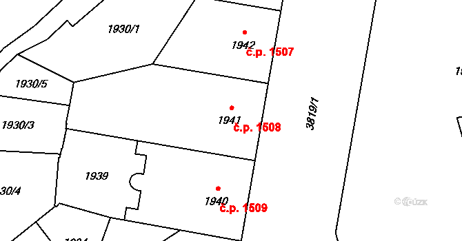 Libeň 1508, Praha na parcele st. 1941 v KÚ Libeň, Katastrální mapa