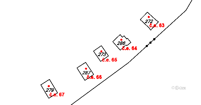 Jemčina 65, Hatín na parcele st. 273 v KÚ Hatín, Katastrální mapa