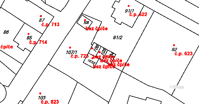 Rýmařov 40186687 na parcele st. 105 v KÚ Rýmařov, Katastrální mapa