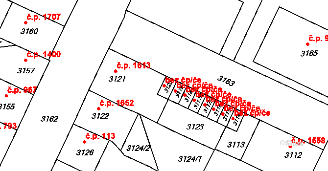 Litoměřice 41083687 na parcele st. 3120 v KÚ Litoměřice, Katastrální mapa