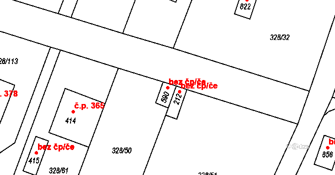 Kamenice 41523687 na parcele st. 590 v KÚ Štiřín, Katastrální mapa