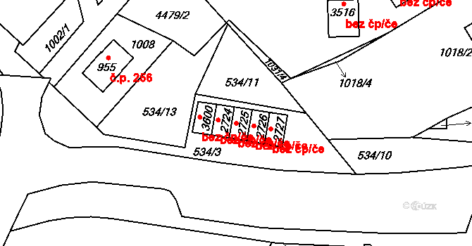 Frenštát pod Radhoštěm 42136687 na parcele st. 2725 v KÚ Frenštát pod Radhoštěm, Katastrální mapa