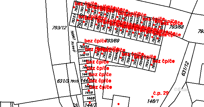 Kutná Hora 43062687 na parcele st. 793/53 v KÚ Sedlec u Kutné Hory, Katastrální mapa