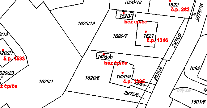 Rychnov nad Kněžnou 44306687 na parcele st. 1620/10 v KÚ Rychnov nad Kněžnou, Katastrální mapa