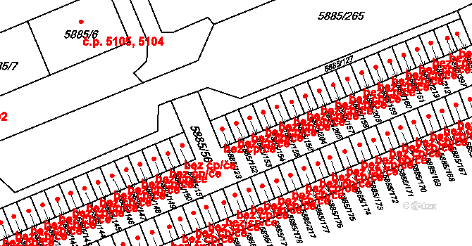 Chomutov 45058687 na parcele st. 5885/152 v KÚ Chomutov I, Katastrální mapa