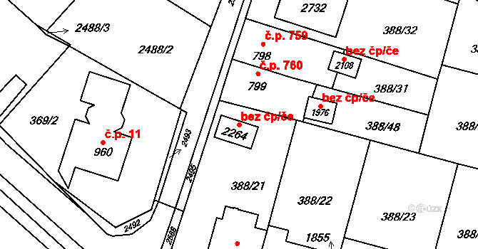 Opava 47697687 na parcele st. 2264 v KÚ Kateřinky u Opavy, Katastrální mapa