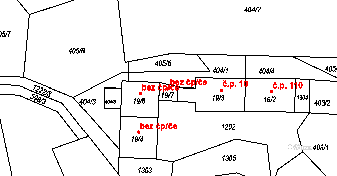 Brniště 50323687 na parcele st. 19/7 v KÚ Velký Grunov, Katastrální mapa