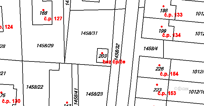 Žižkovo Pole 54223687 na parcele st. 203 v KÚ Žižkovo Pole, Katastrální mapa