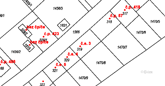 Holýšov 837 na parcele st. 319 v KÚ Holýšov, Katastrální mapa