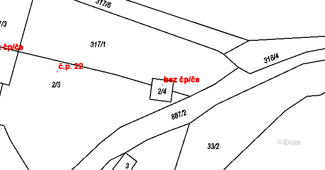 Kozojedy 96402687 na parcele st. 2/4 v KÚ Lednice, Katastrální mapa