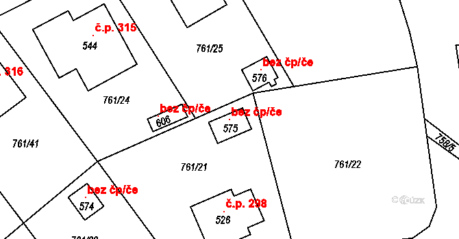 Košetice 99648687 na parcele st. 575 v KÚ Košetice, Katastrální mapa