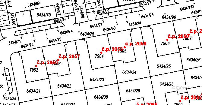 Beroun-Město 2058, Beroun na parcele st. 7904 v KÚ Beroun, Katastrální mapa