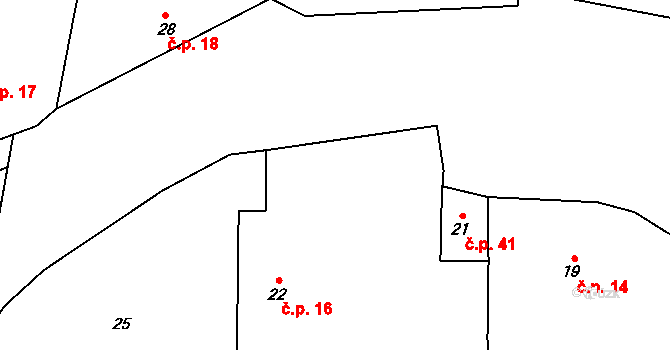 Honice 16, Stochov na parcele st. 22 v KÚ Honice, Katastrální mapa