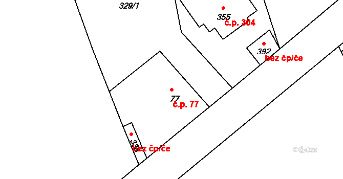 Braškov 77 na parcele st. 77 v KÚ Braškov, Katastrální mapa