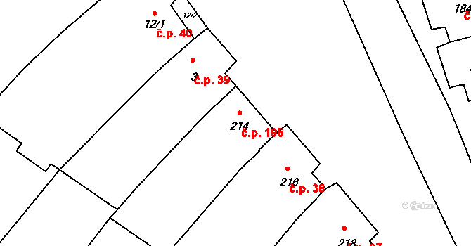 Těšany 195 na parcele st. 214 v KÚ Těšany, Katastrální mapa
