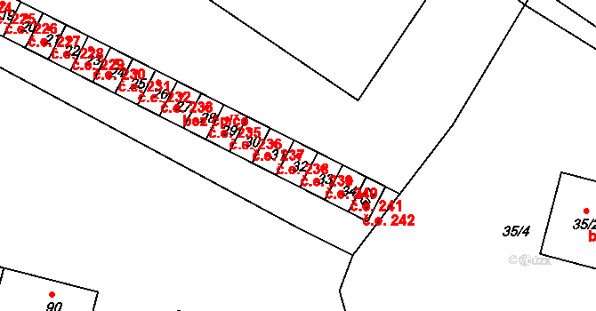 Miřetice u Klášterce nad Ohří 239, Klášterec nad Ohří na parcele st. 32 v KÚ Miřetice u Klášterce nad Ohří, Katastrální mapa
