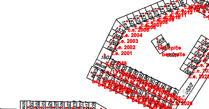 Řetenice 2038, Teplice na parcele st. 1603 v KÚ Teplice-Řetenice, Katastrální mapa