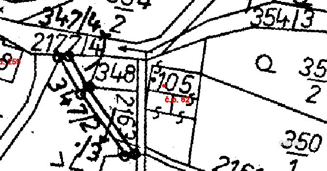 Žibřidice 62, Křižany na parcele st. 105 v KÚ Žibřidice, Katastrální mapa
