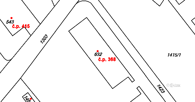 Žacléř 368 na parcele st. 632 v KÚ Žacléř, Katastrální mapa