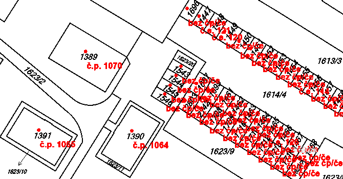 Napajedla 26975688 na parcele st. 1545 v KÚ Napajedla, Katastrální mapa