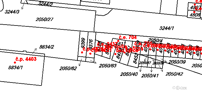 Hodonín 2437 na parcele st. 8448 v KÚ Hodonín, Katastrální mapa