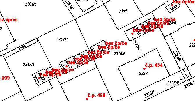 Opava 38095688 na parcele st. 2316/2 v KÚ Opava-Předměstí, Katastrální mapa